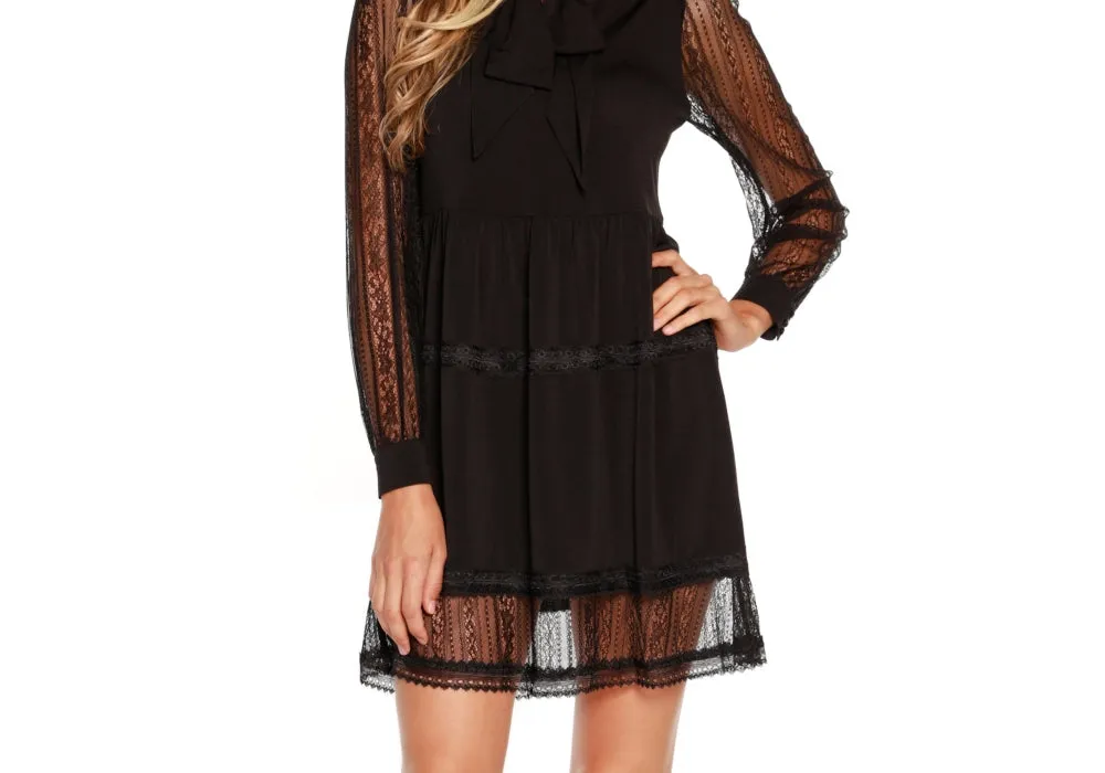 Belldini Black Label Lace Tie-Neck Dress Black Size XL sold by Leota product image thumbnail 2