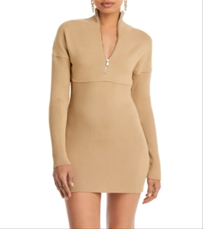 Lvir Ribbed Knit Dress Beige Size L sold by Leota