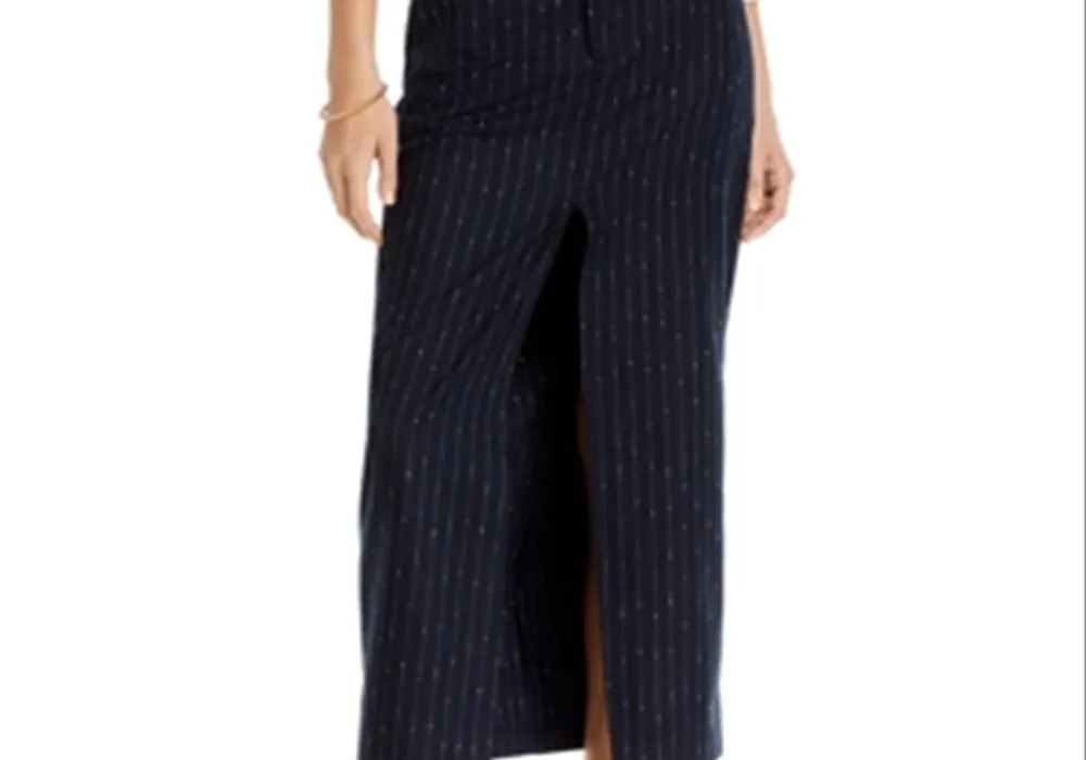 Steve Madden Maaike Pinstriped Maxi Skirt Navy Size M sold by Leota product image thumbnail 5