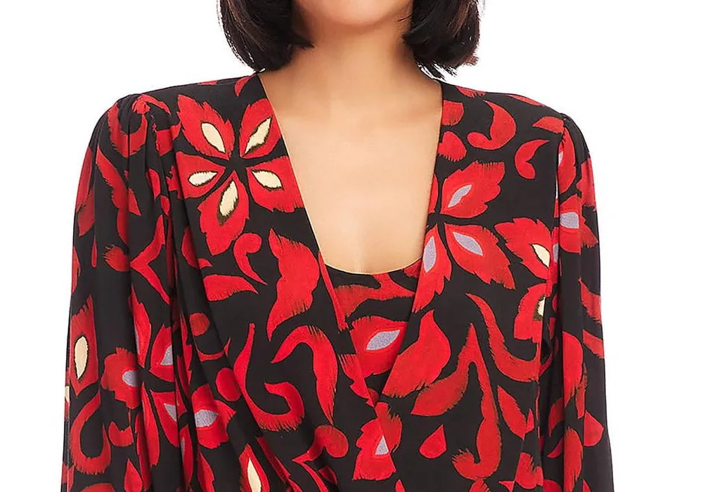 Karen Kane Printed Crossover Top Red sold by Leota product image thumbnail 2
