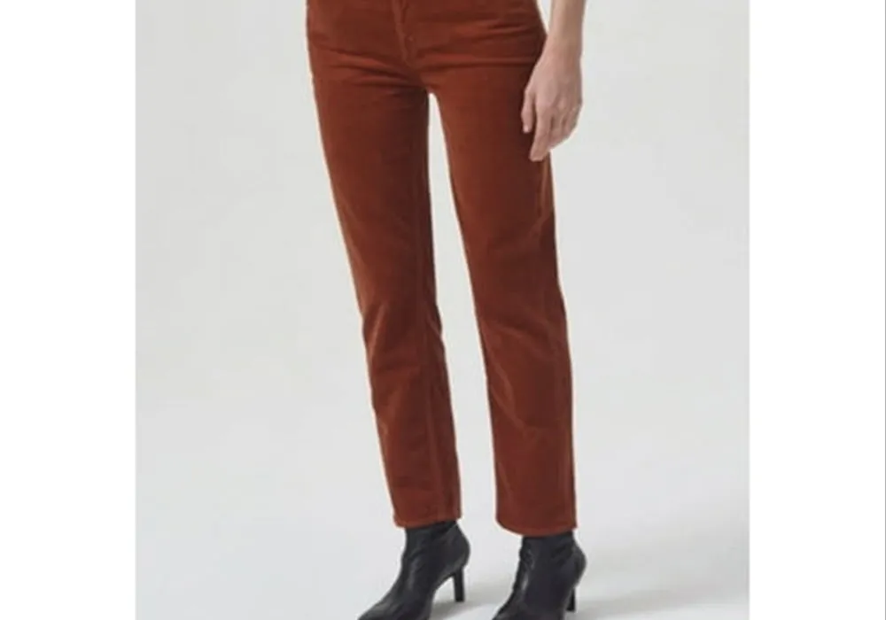 AGOLDE Riley High Rise Corduroy Ankle Straight Jeans Brown sold by Leota product image thumbnail 5