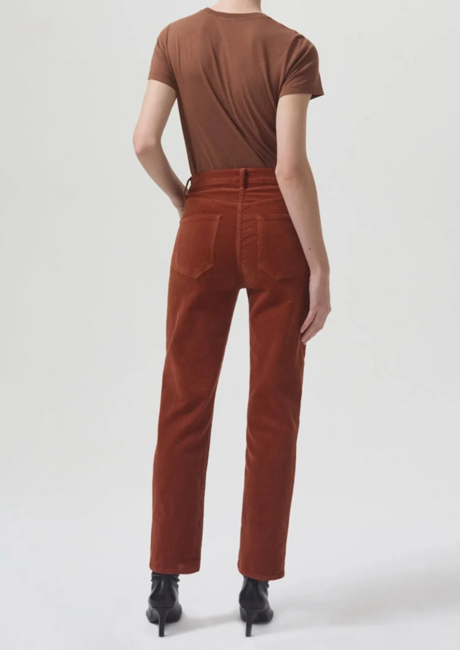 AGOLDE Riley High Rise Corduroy Ankle Straight Jeans Brown sold by Leota product image thumbnail 2