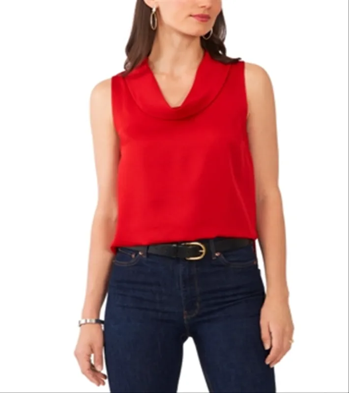 Vince Camuto Cowl Neck Sleeveless Top Red Size 2XL sold by Leota