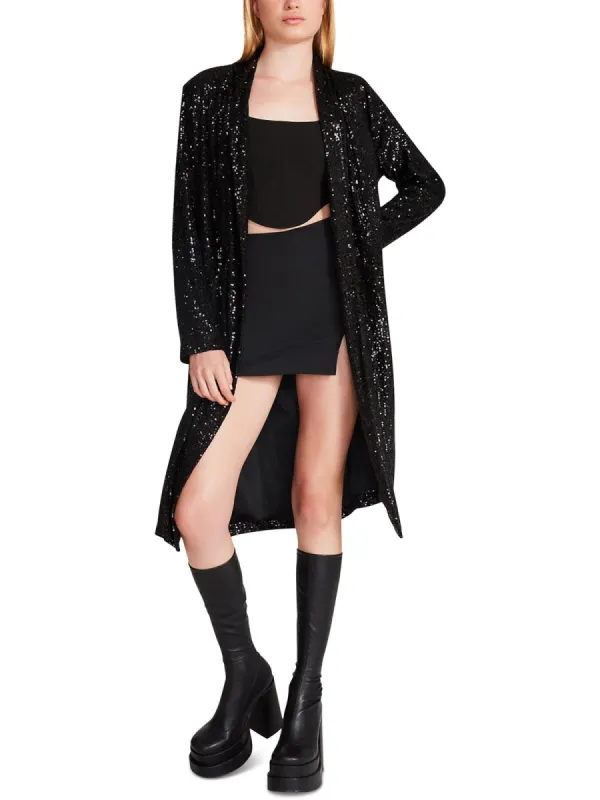 Steve Madden Show Stopper Sequin Duster Jacket Black sold by Leota