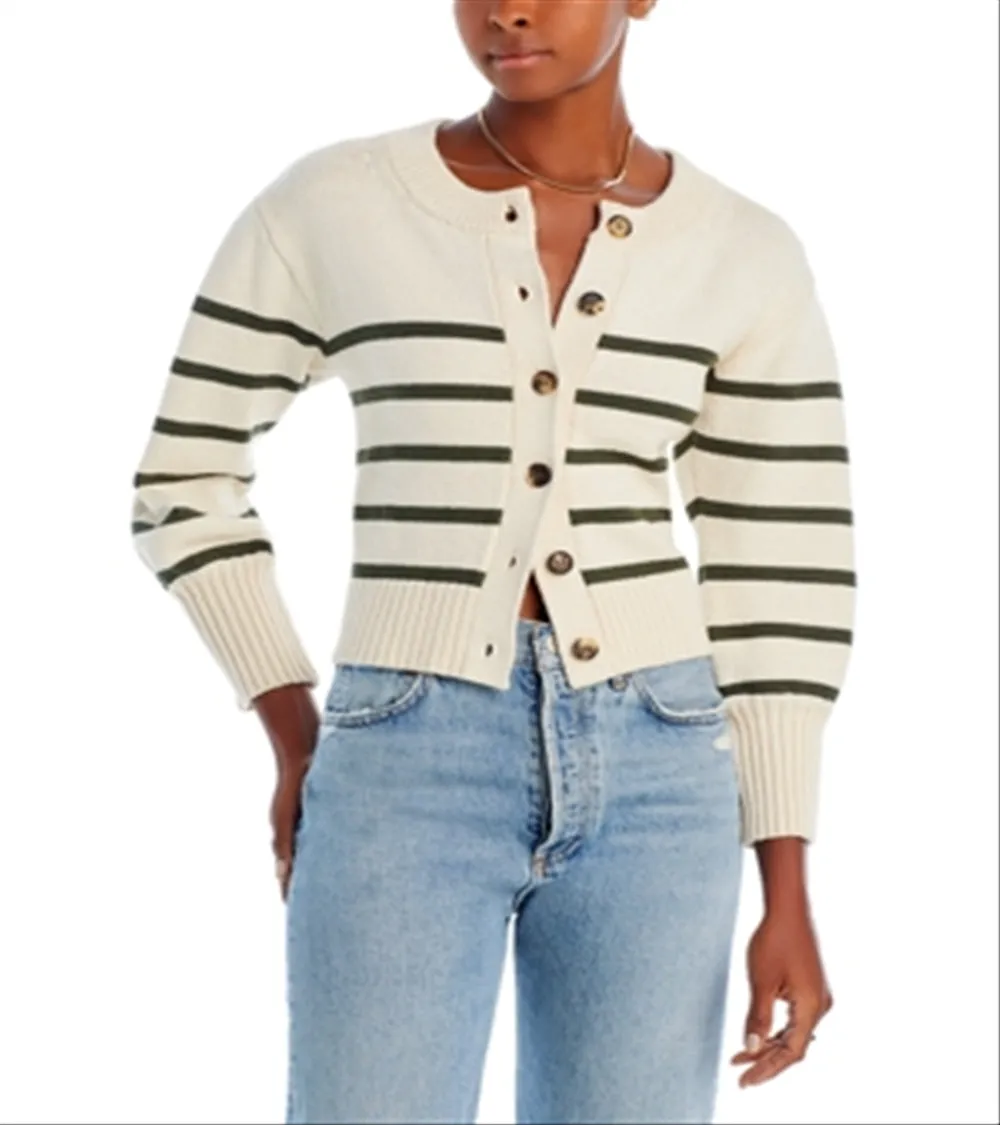 Veronica Beard Kylin Cotton Striped Cardigan White Size L sold by Leota product image thumbnail 4