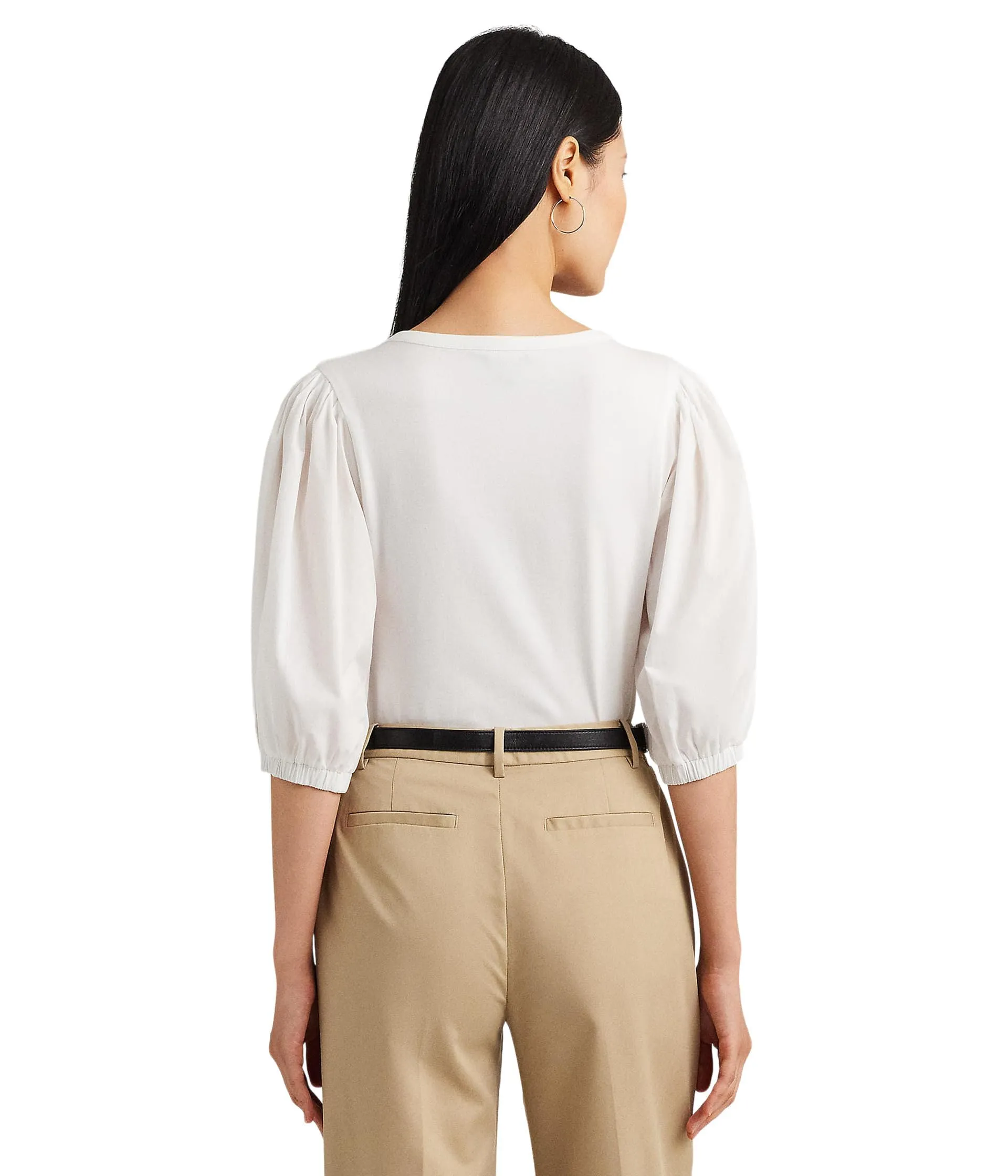 LAUREN Ralph Lauren Stretch Cotton Puff-Sleeve Henley Tee sold by Leota product image thumbnail 2