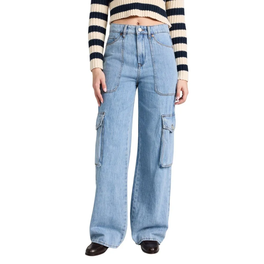Blanknyc High Rise Wide Leg Cargo Jeans in All Heart Blue sold by Leota