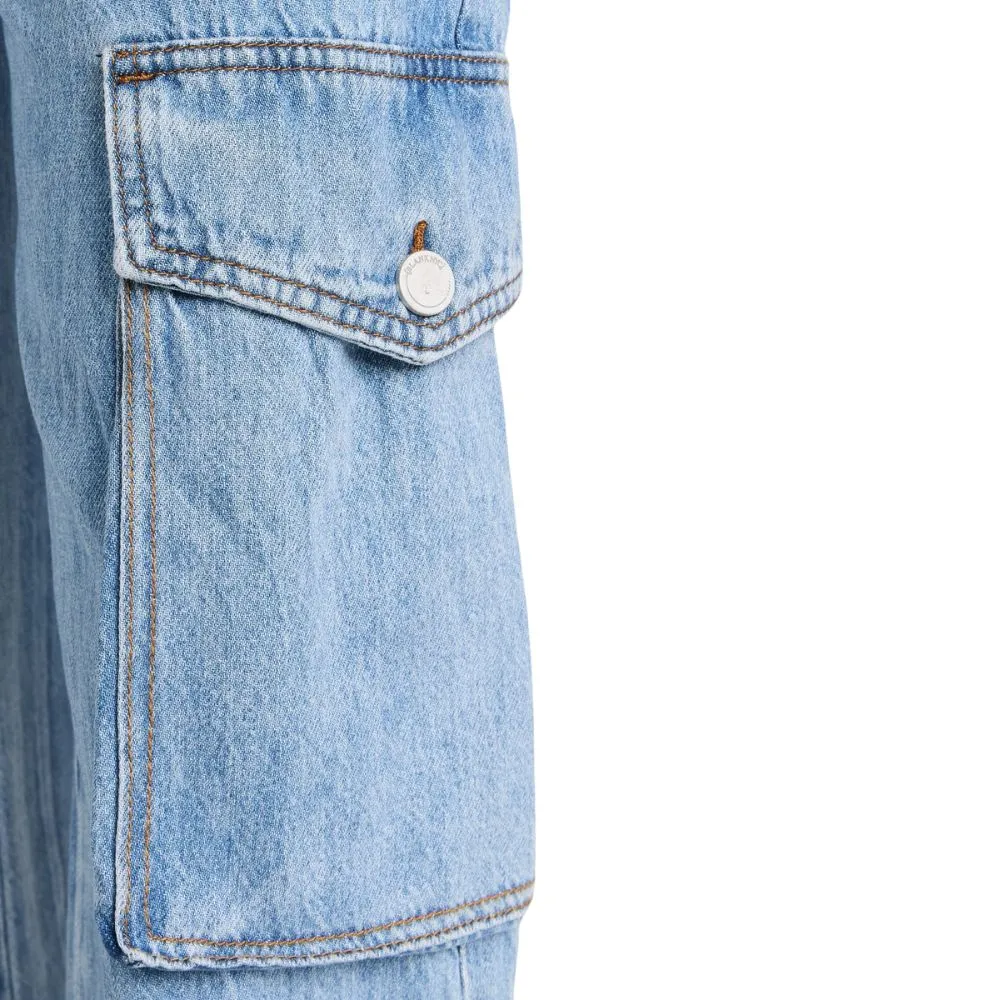 Blanknyc High Rise Wide Leg Cargo Jeans in All Heart Blue sold by Leota product image thumbnail 4