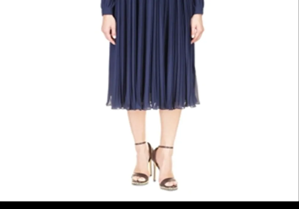 Michael Michael Kors Pleated Midi Dress Blue sold by Leota product image thumbnail 3