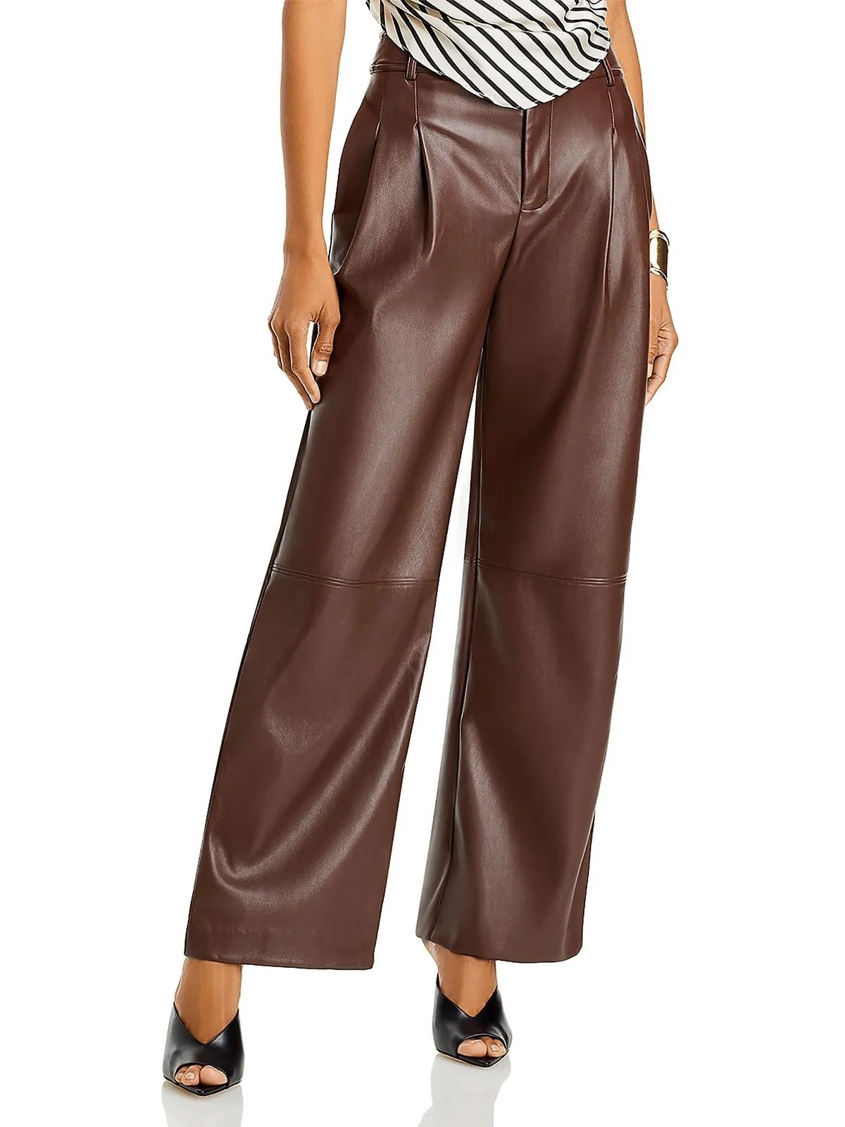 Line & Dot Halle Faux Leather Pants Brown sold by Leota