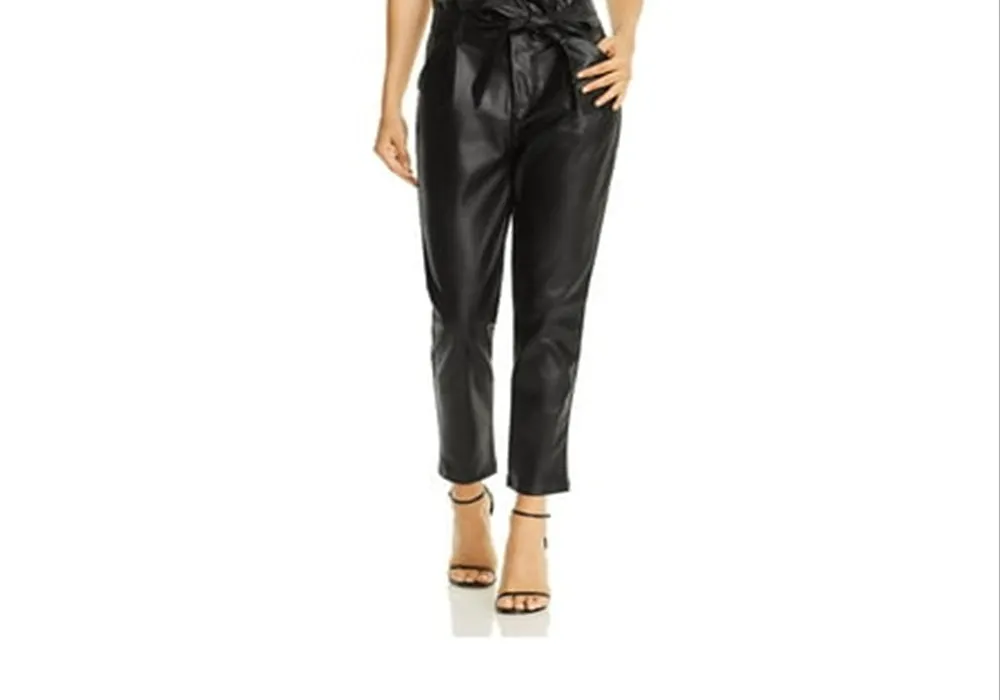 Lucy Paris Women's Faux Leather Paperbag-Waist Casual Pants sold by Leota product image thumbnail 5