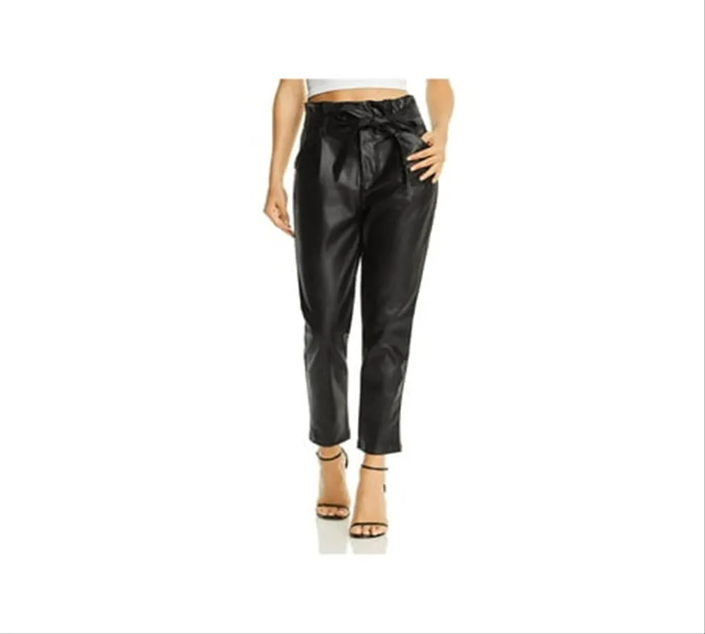 Lucy Paris Women's Faux Leather Paperbag-Waist Casual Pants sold by Leota product image thumbnail 4