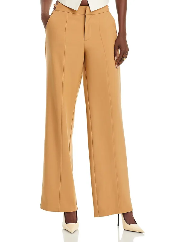 Avec Les Filles Cutout Waist Wide Leg Pants Camel sold by Leota