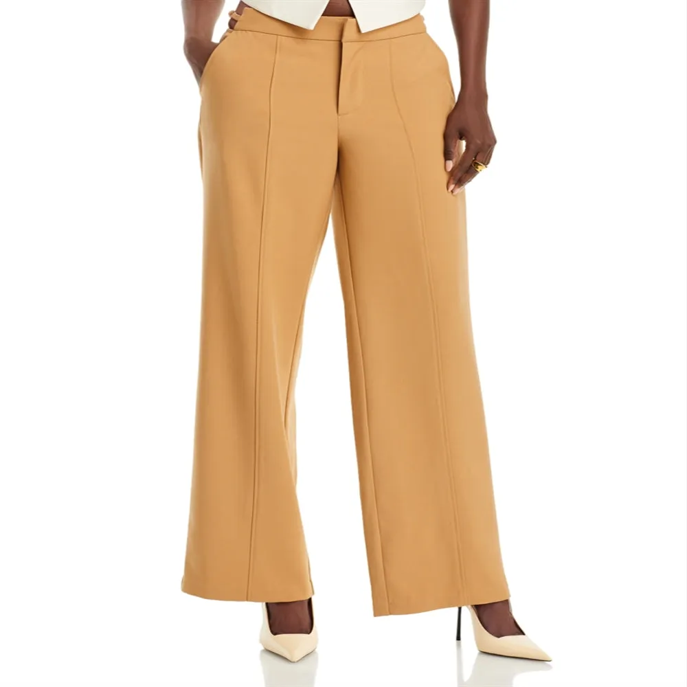 Avec Les Filles Cutout Waist Wide Leg Pants Camel sold by Leota product image thumbnail 4