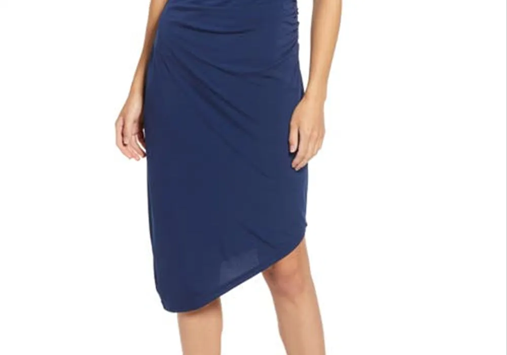 Sam Edelman Drapey Slim Asymmetric Jersey Dress Navy Size M sold by Leota product image thumbnail 3