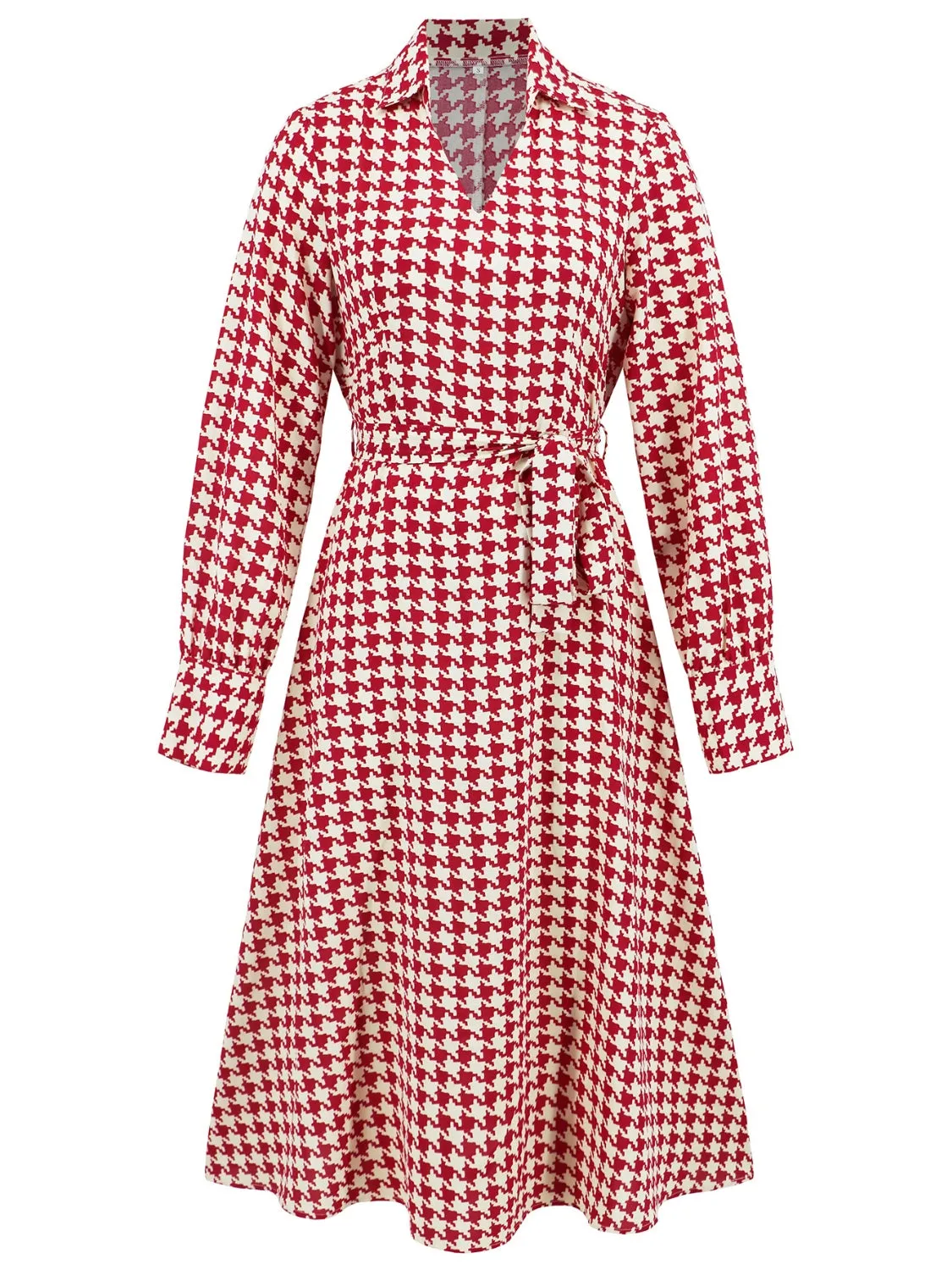 L.NY Tied Houndstooth Long Sleeve Midi Dress sold by Leota product image thumbnail 5