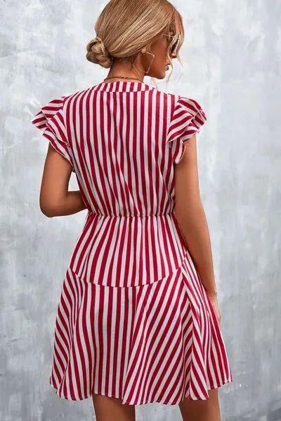 L.NY Ruffled Striped Cap Sleeve Mini Dress sold by Leota product image thumbnail 2