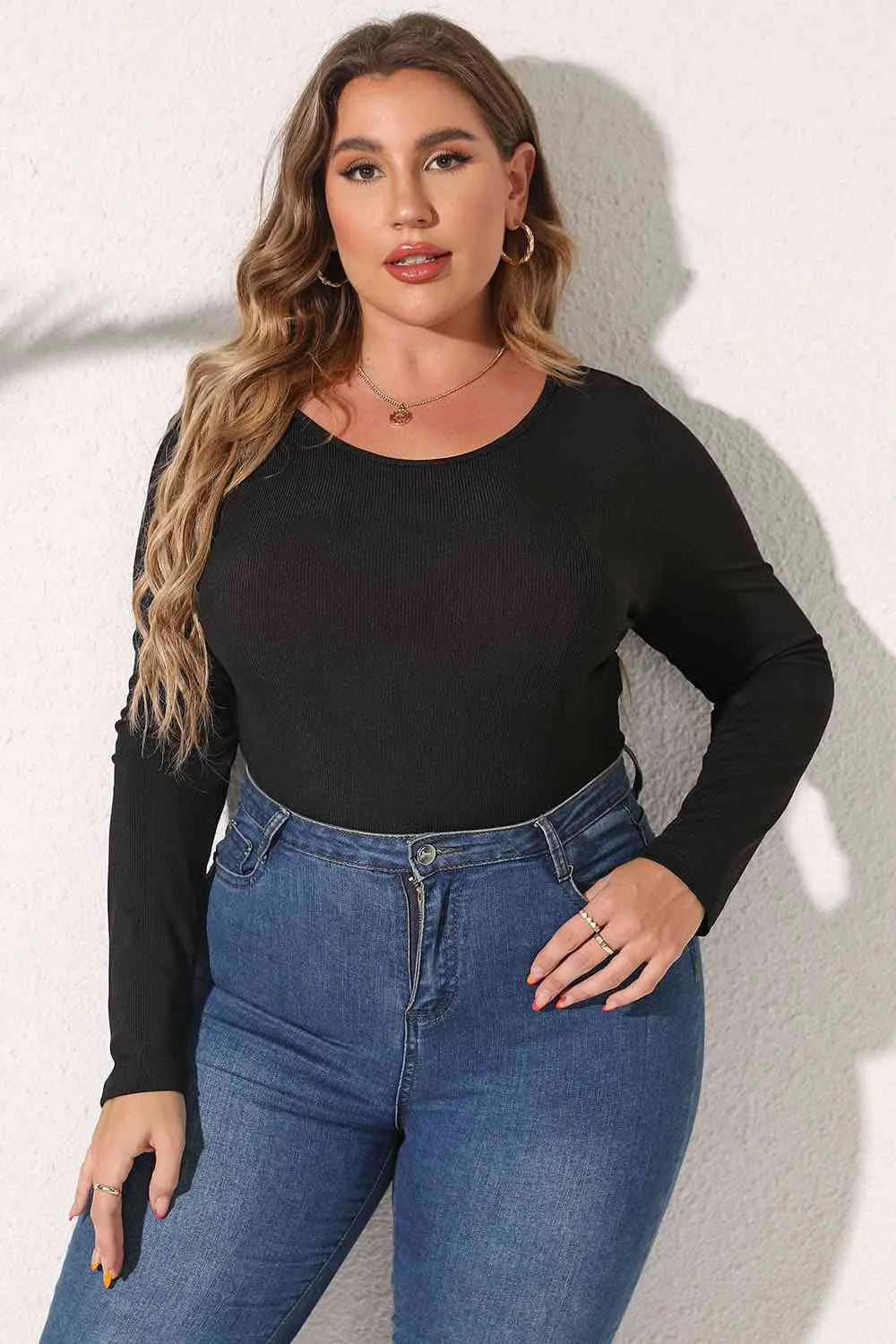L.NY Plus Size Round Neck Long Sleeve Bodysuit sold by Leota product image thumbnail 3
