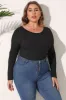 L.NY Plus Size Round Neck Long Sleeve Bodysuit sold by Leota