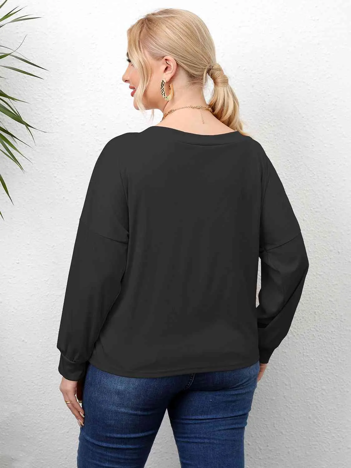 L.NY Plus Size Twisted Drop Shoulder T-Shirt sold by Leota product image thumbnail 4