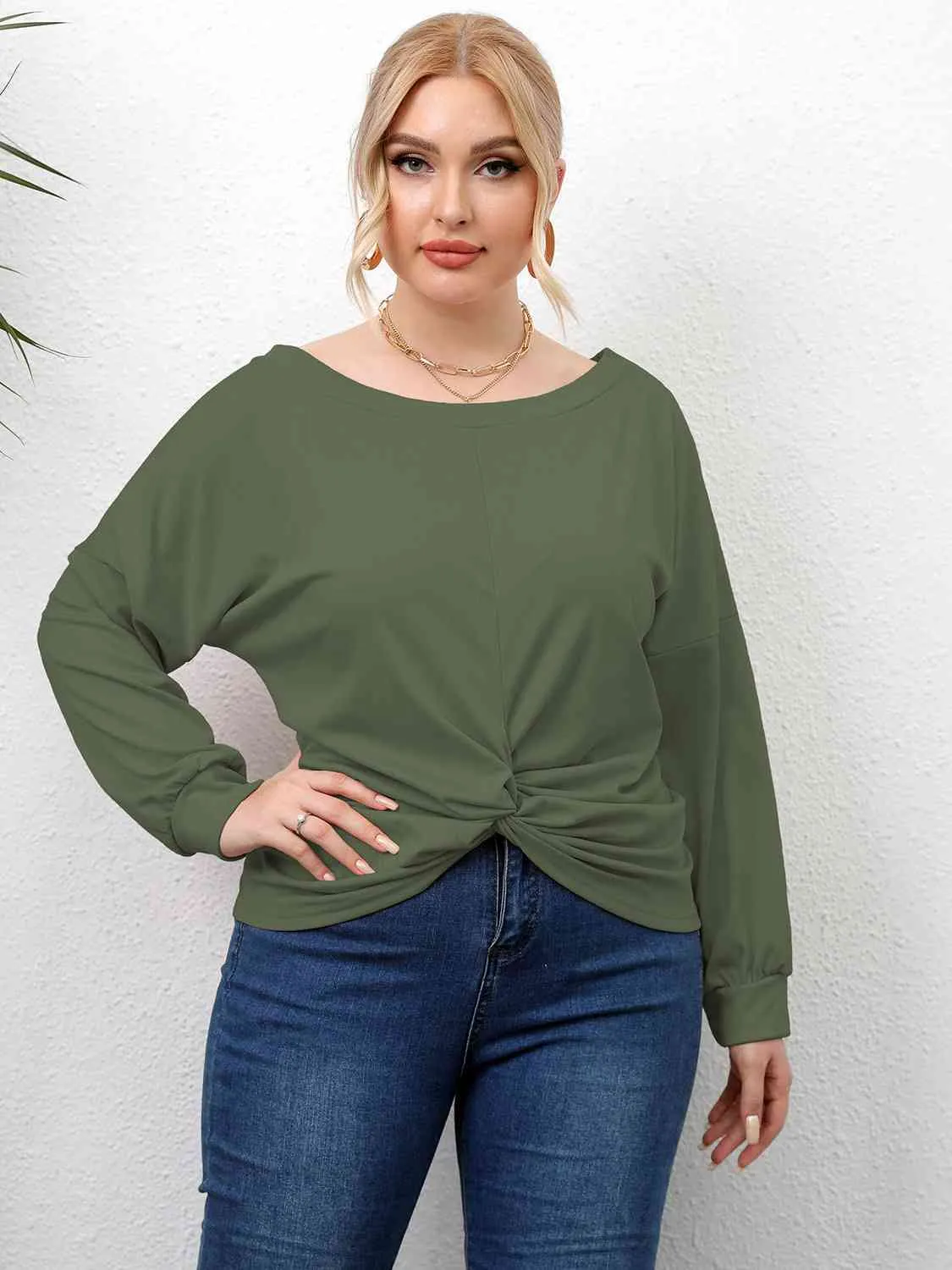 L.NY Plus Size Twisted Drop Shoulder T-Shirt sold by Leota product image thumbnail 2