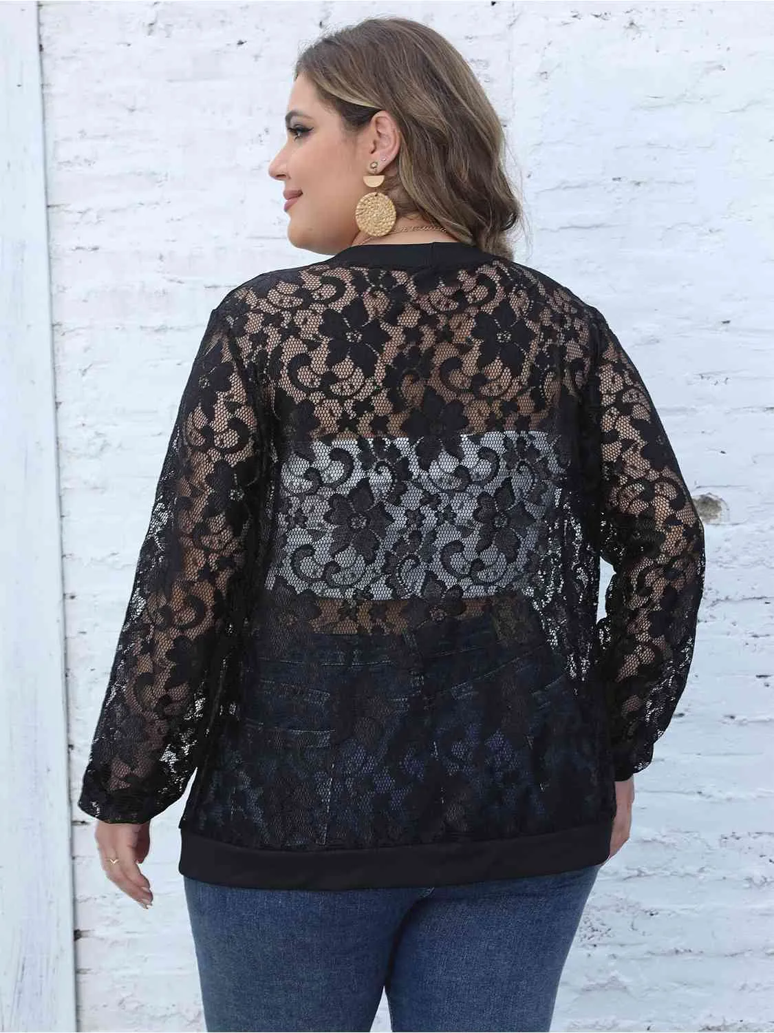 L.NY Plus Size Lace Open Front Cardigan sold by Leota product image thumbnail 2