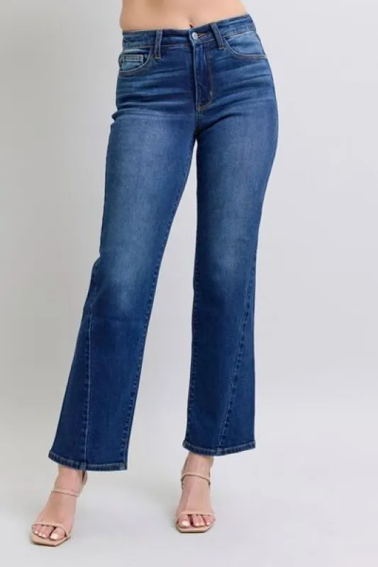 L.NY Judy Blue Full Size Side Seam Detail Straight Jeans with Pockets sold by Leota