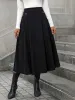 L.NY Decorative Button Ruched Midi Skirt sold by Leota
