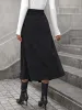 L.NY Decorative Button Ruched Midi Skirt sold by Leota