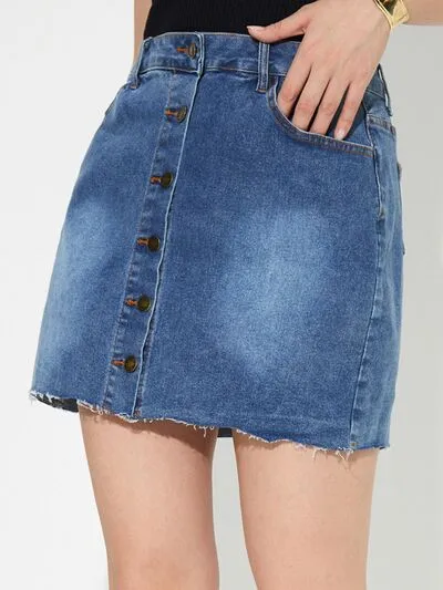 L.NY Pocketed Button Up Denim Skirt sold by Leota product image thumbnail 4
