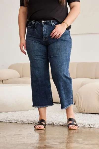 L.NY Full Size Tummy Control High Waist Raw Hem Jeans sold by Leota product image thumbnail 3
