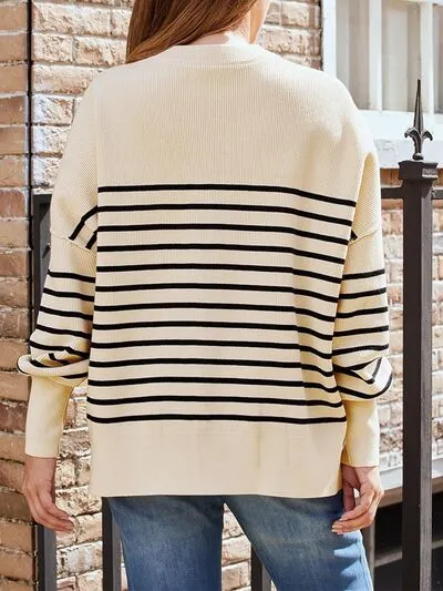 L.NY Striped Round Neck Long Sleeve Sweatshirt sold by Leota product image thumbnail 5
