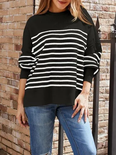L.NY Striped Round Neck Long Sleeve Sweatshirt sold by Leota product image thumbnail 3