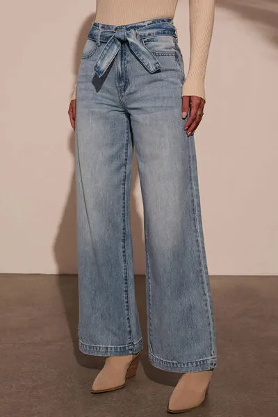 L.NY Tied Wide Leg Jeans with Pockets sold by Leota product image thumbnail 2