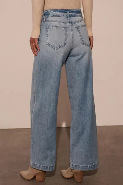 L.NY Tied Wide Leg Jeans with Pockets sold by Leota product image thumbnail 3