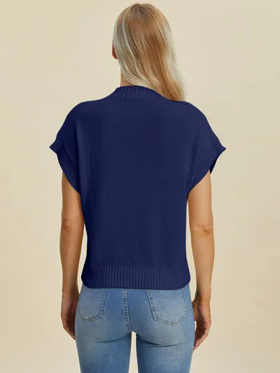 L.NY Double Take Full Size Mock Neck Short Sleeve Sweater sold by Leota product image thumbnail 3