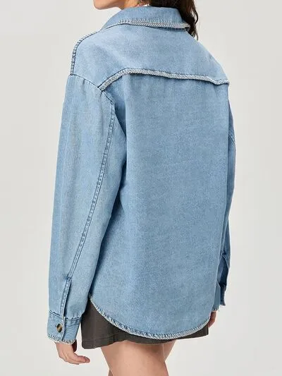 L.NY Button Up Collared Neck Denim Top sold by Leota product image thumbnail 2