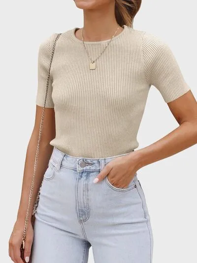 L.NY Round Neck Short Sleeve Knit Top sold by Leota