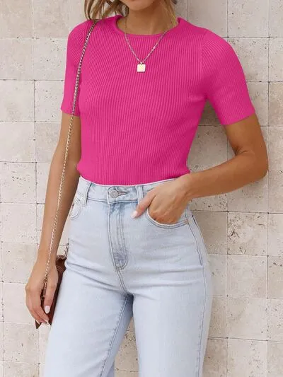 L.NY Round Neck Short Sleeve Knit Top sold by Leota product image thumbnail 4