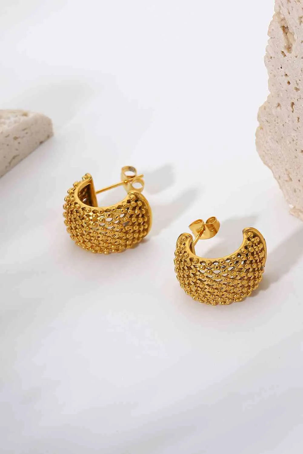Mesh Half Hoop Earrings sold by Leota product image thumbnail 2