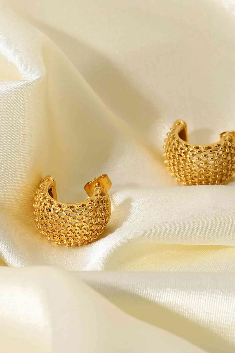 Mesh Half Hoop Earrings sold by Leota product image thumbnail 4