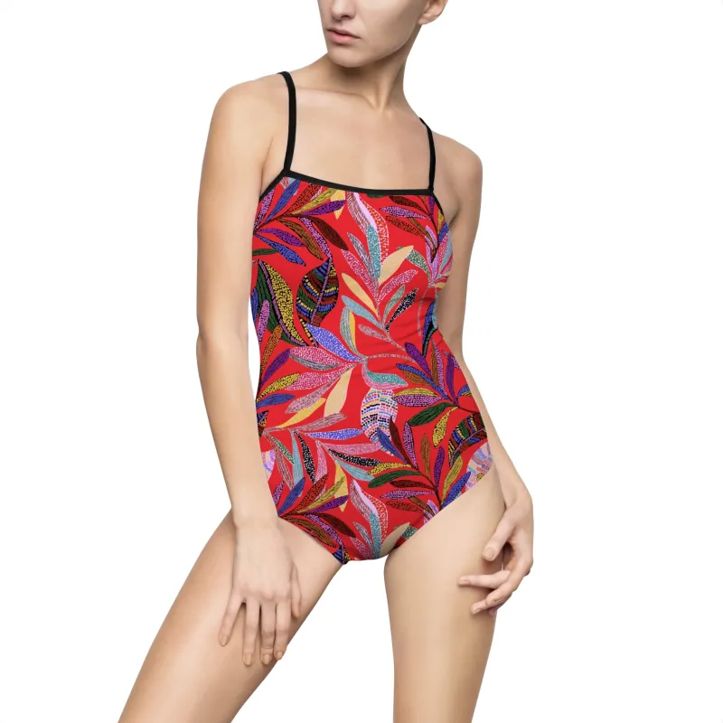Palm Foliage Women's One-piece Swimsuit sold by Leota