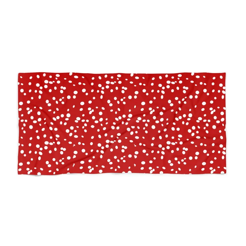 Leota Beach & Bath Towel in Disco Dot Barbados Cherry sold by Leota