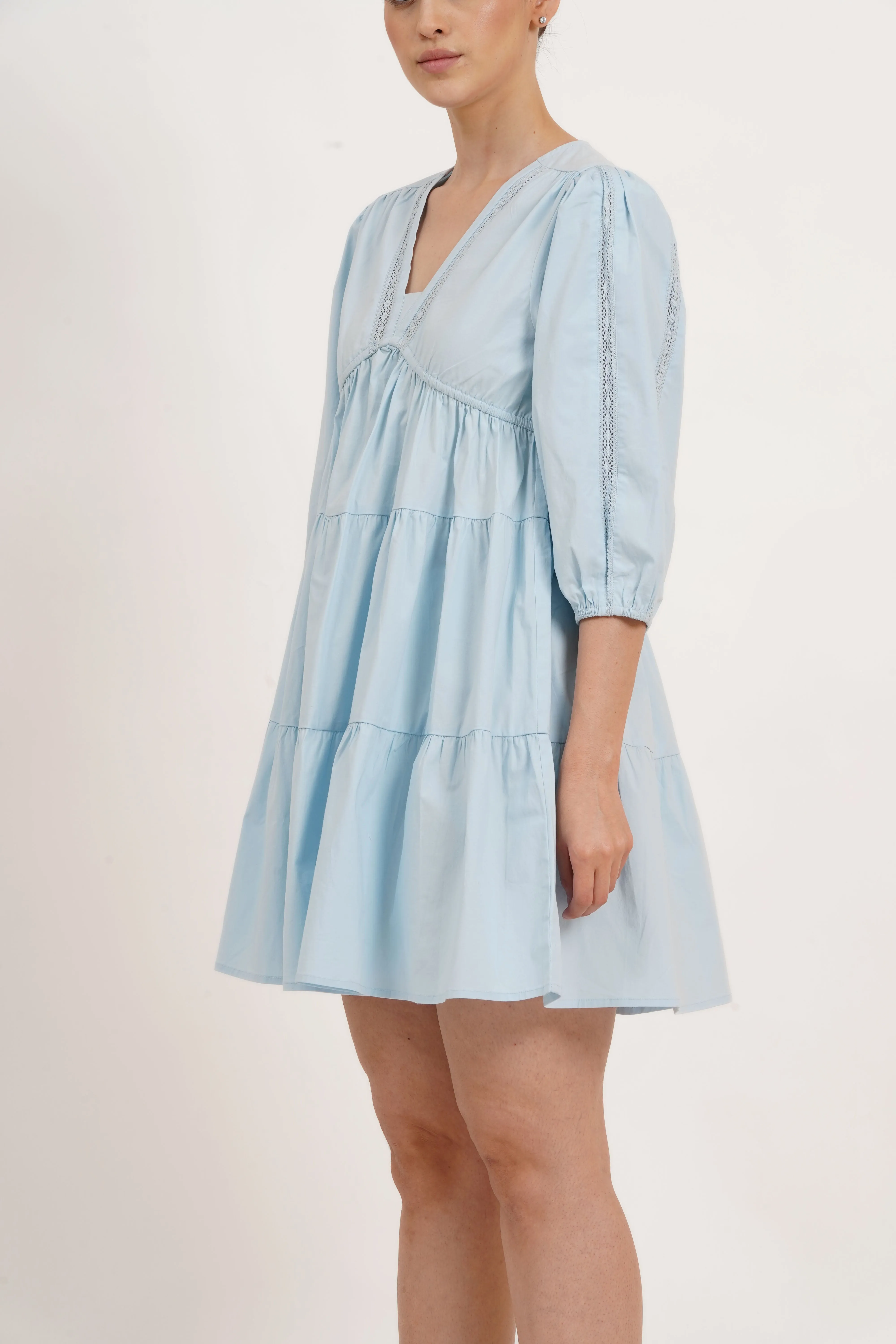 Zariah Empire Waist Mini Dress Wispy Blue sold by Leota product image thumbnail 2