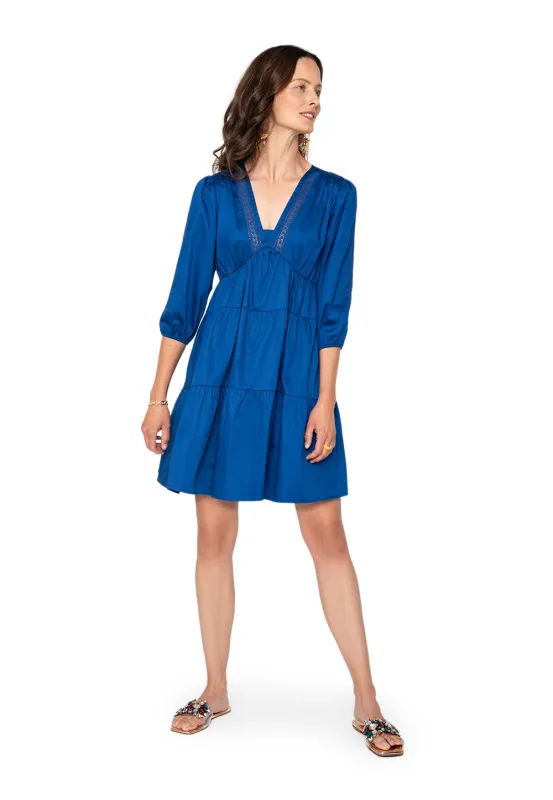 Leota Zariah Dress Solid Mazarine Blue sold by Leota