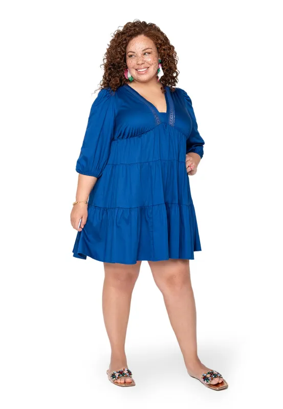 Leota Curve Zariah Dress Solid Mazarine Blue sold by Leota