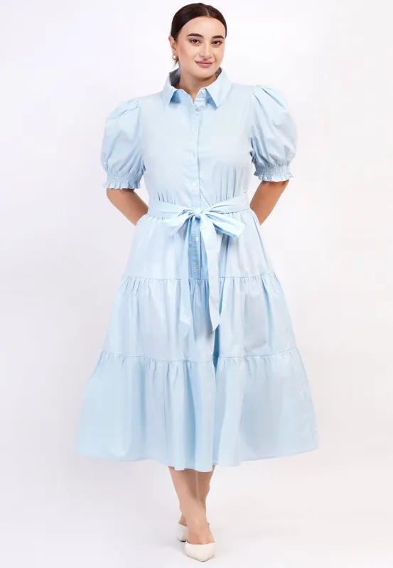 Leota Curve Octavia Dress Wispy Blue sold by Leota