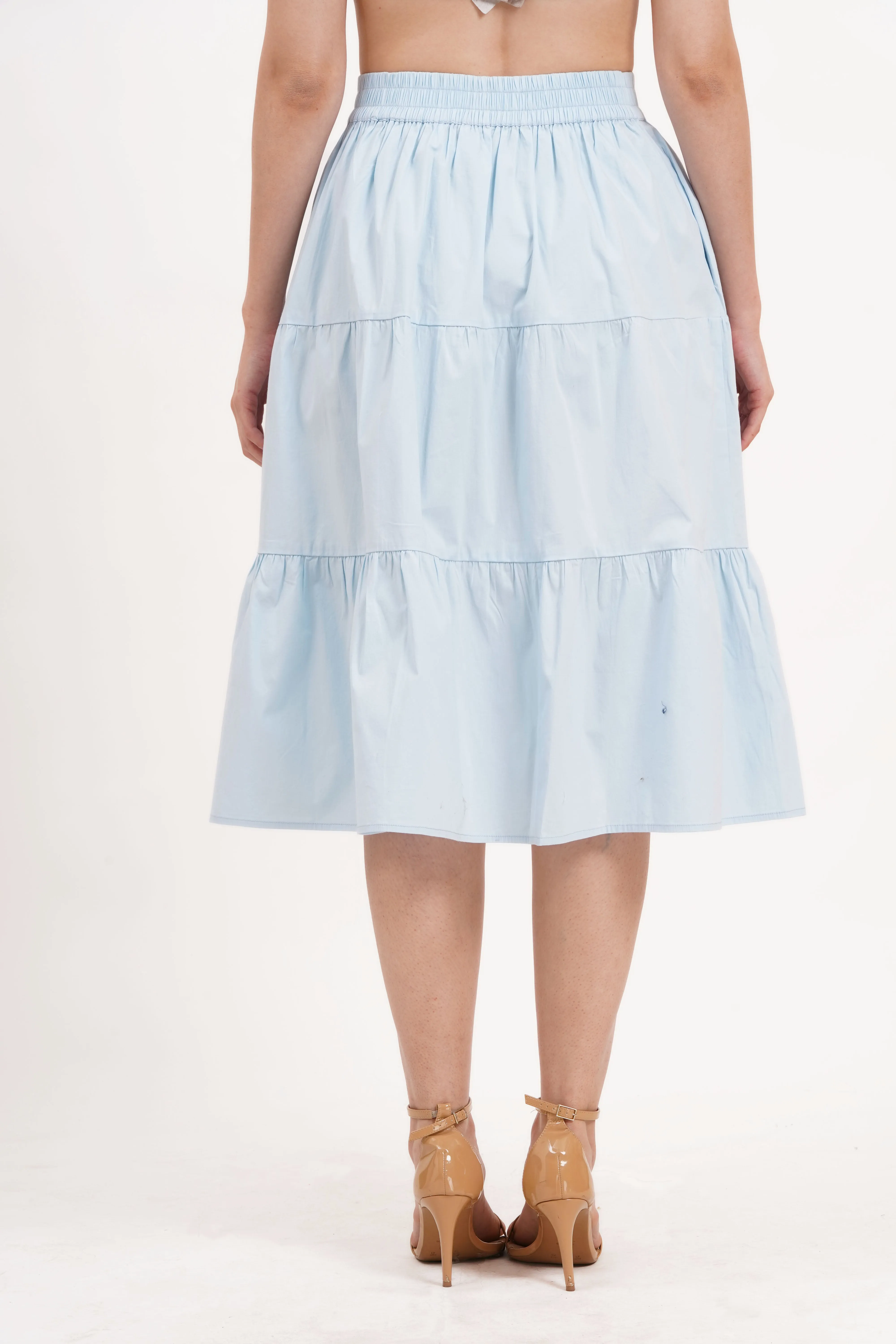 Evelyn Tiered Midi Skirt Wispy Blue sold by Leota product image thumbnail 2