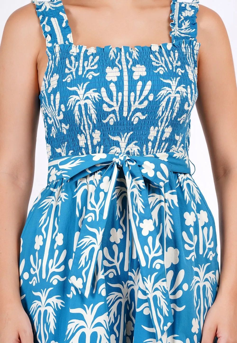 Janet Cropped Jumpsuit Palm Fields Mykonos Blue sold by Leota product image thumbnail 4