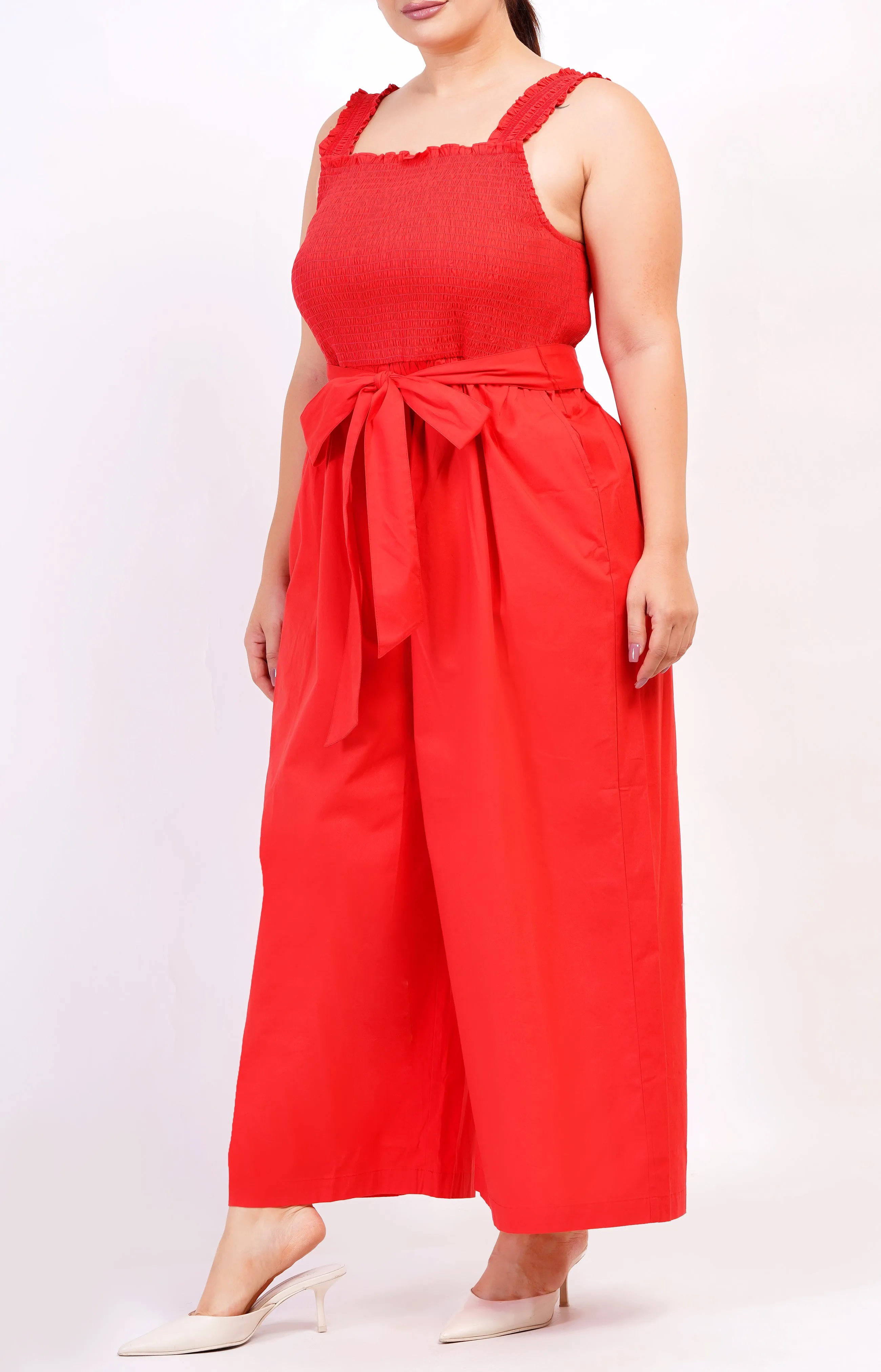Janet Cropped Jumpsuit Poppy Red sold by Leota product image thumbnail 5